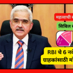 CIBIL SCORE साठी RBI चे 6 नवे नियम – ग्राहकांसाठी मोठा दिलासा