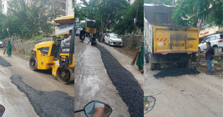 आंबेगाव बुद्रुकमध्ये तुकाराम नगर रस्त्याची दुरुस्ती