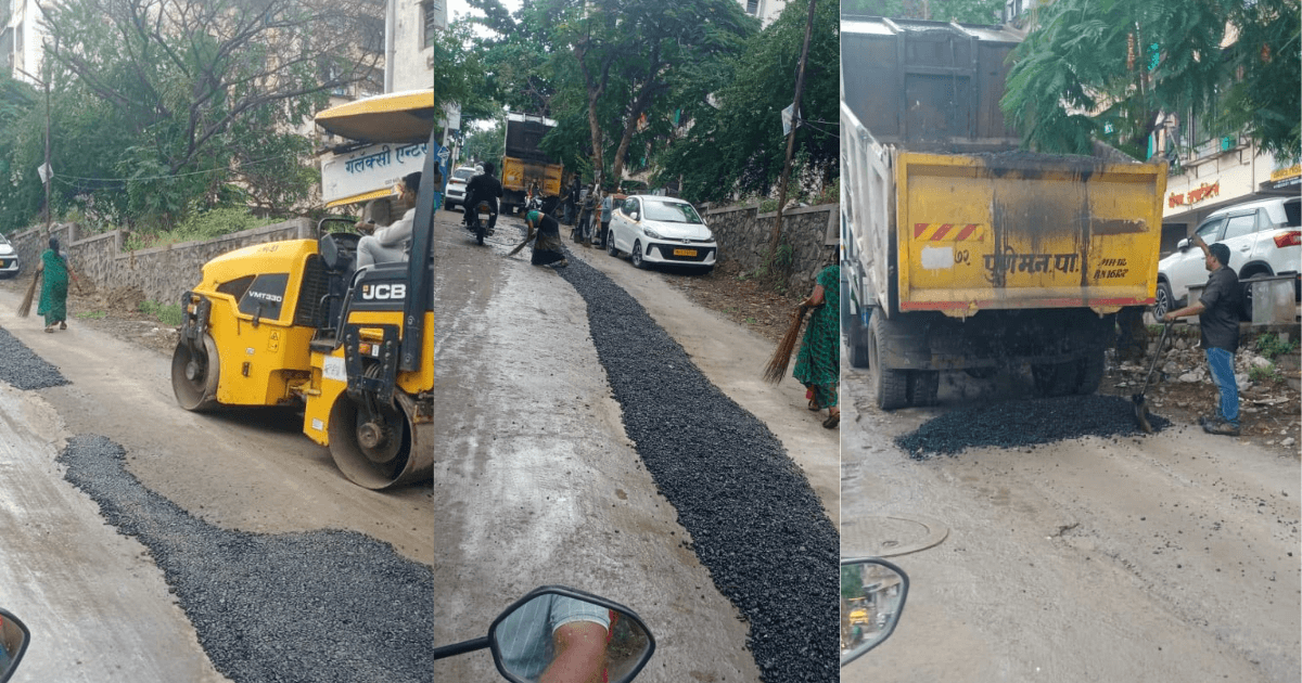 आंबेगाव बुद्रुकमध्ये तुकाराम नगर रस्त्याची दुरुस्ती